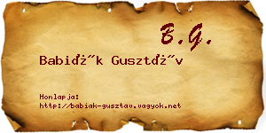 Babiák Gusztáv névjegykártya