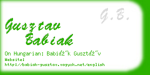 gusztav babiak business card